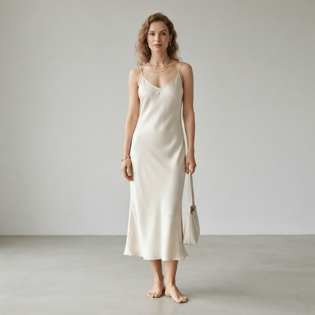 Vestido Midi Acetinado — Àplomb
